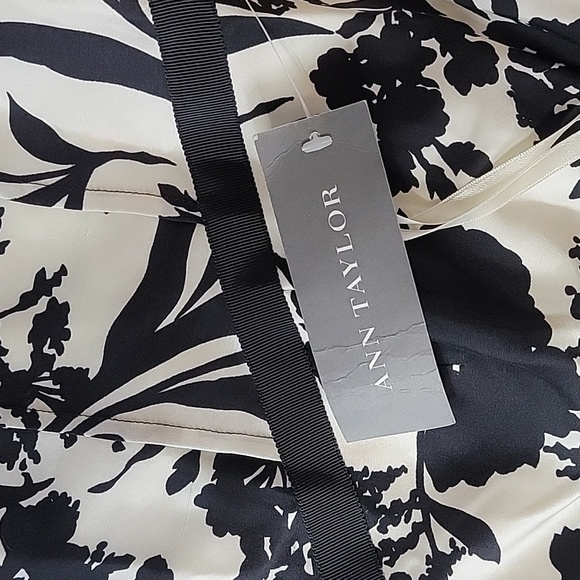 Women's Ann Taylor Floral Silk Halter Dress, Black/White, Size 12, NWT - Picture 8 of 10